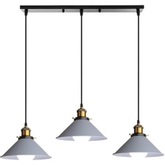 WOTTES Industrial Retro 3 Light Pole Pendant Light Dekoratīvs kaltas dzelzs griestu gaismas tonis Jour E27 ligzda ēdamistabai Dzīvojamā istaba Virtuve Guļamistaba Bārs Kafejnīca Bārs