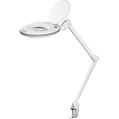 goobay 60360 LED palielināmā lampa ar skavu/palielināmā lampa no plastmasas, 8 W enerģijas patēriņš, krāsu temperatūra 6500 K, gaismas plūsma 650 lm, darba spriegums 230 V (maiņstrāva), balta krāsā