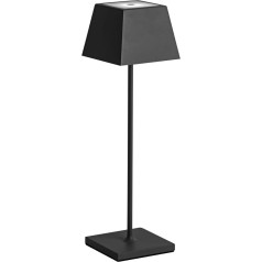 Siesta LED galda lampa Portatīva uzlādējama USB Touch Dimmable IP54 Iekštelpu āra augstums 37cm 2.2W siltā gaisma 2700K 200LM 9 stundu autonomija (melna)