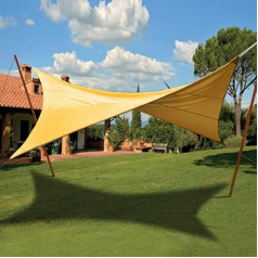 Kvadrātveida ēnainais buru tīkls Quad Shade Sun Canopy, dabiski zaļš, lieliski piemērots dārzam