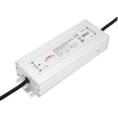 LED transformators, 12 V/24 V, 250 W, 20,8 A/10,4 A, LED barošanas avots, IP67 ūdensizturīgs LED gaismas joslas barošanas avots ar alumīnija korpusu iekštelpu LED, lampu, gaismas joslu (12 V 20,8 A HRW-12 V250 W)