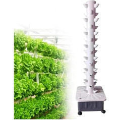 RRrawgff Hydroponischer Turm - Hydroponisches Anbausystem für Kräuter, Obst und Gemüse im Innenbereich - Aeroponischer Turm mit Abnehmbarer Wasserpumpe(45 Löcher)