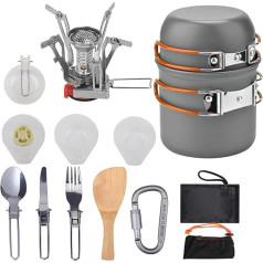 aiGear Camping Cooking Set, Cookware Set with Storage Bag, Pot Pan and Teapot Set, Camping Accessories for Outdoor, Camping, Hiking, Picnic, Portable and Lightweight, Aluminum