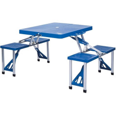 Aktive 52892 Folding Table with 4 Stools Aluminium Blue 4 Personas