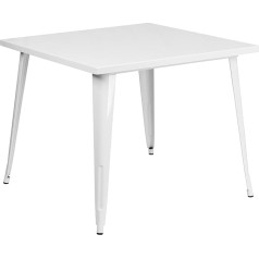 Flash Furniture Metāla āra galds, 35,5 m², metāls, balts, 35,5 collu kvadrāts