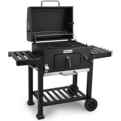 Amig - Holzkohlegrill, Fireplus Tragbarer Barbacue | Grill mit Rädern und Seitenablagen | Belüftungssystem und Aschebehälter | Stahlgrill 57 x 42 cm | Maße: Krosnelės matmenys: 116,5 x 13,1 x 56 cm