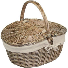 Red Hamper Antique Wash Finish Wicker ovāls piknika grozs