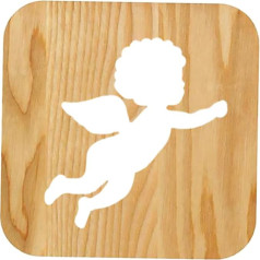 OSALADI 1 PC Schlafzimmer Holz Wohnheim Desktop Design Tag Hohl Studie Wohnzimmer Holz Amor Keine Lampe Nachttisch Putte Lampen Figur Kinder D Kinderschreibtisch Batterie Valentinstag