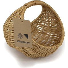 Wrenbury Mushroom Feeder Wicker Basket - Egg Collection Basket - Straw Harvest Basket with Handle - Small Feeding Basket for Picnics and Vegetable Collecting