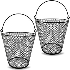 RE GOODS Chicken Wire Basket with Handle (Pack of 2) - Ideal for Golf, Gardening, Home Organisation and Eggs