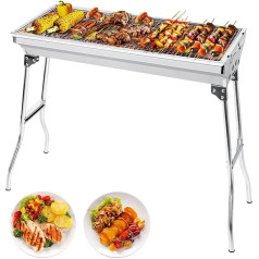 AGM Charcoal Grill 680 x 320 x 730 мм Большой складной гриль барбекю из толстой нержавеющей стали для пикника, путешествий, сада, кемпинга