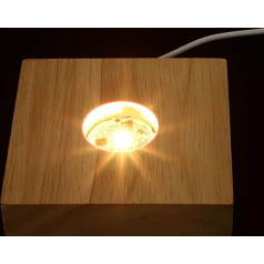 Uonlytech 1 Satz Leuchtender Sockel Aus Massivholz Holzlichtsockel Für Harz Display-lampensockel Geführte Stände Led-dekor Led-kugelbasis Lampenfuß Aus Holz Wohnkultur Holzkugel Kristall 3D