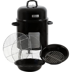 BBQ-Toro Beech Smoker Barrel Diameter 43.5 cm | Barbecue Bin, Smoker Oven, Smoker Barrel, 4-in-1 Grill Barrel, Smoker Grill, Water Smoker Grill, Charcoal Grill with Lid, Charcoal Grill