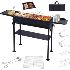 WGOS Barbecue Grill, Holzkohlegrill für BBQ, Tragbarer Holzkohlegrill, Klappbarer Tragbarer Grill Set, Yakitori Grill für Camping, BBQ, Picknick