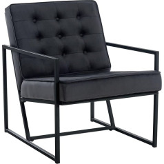 CLP Atpūtas krēsls Avon Velvet Reading Chair ar stepētu samta pārvalku un izturīgu metāla rāmi, krāsa: .