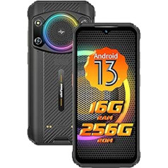 Ulefone Armor 21 Android 13 Outdoor viedtālrunis 16 GB + 256 GB ROM āra mobilais tālrunis bez līguma 9600 mAh Akumulatora displejs 6,58 collu kamera 64MP + 24MP + 16MP Dual SIM IP68 viedtālrunis 2024 NFC