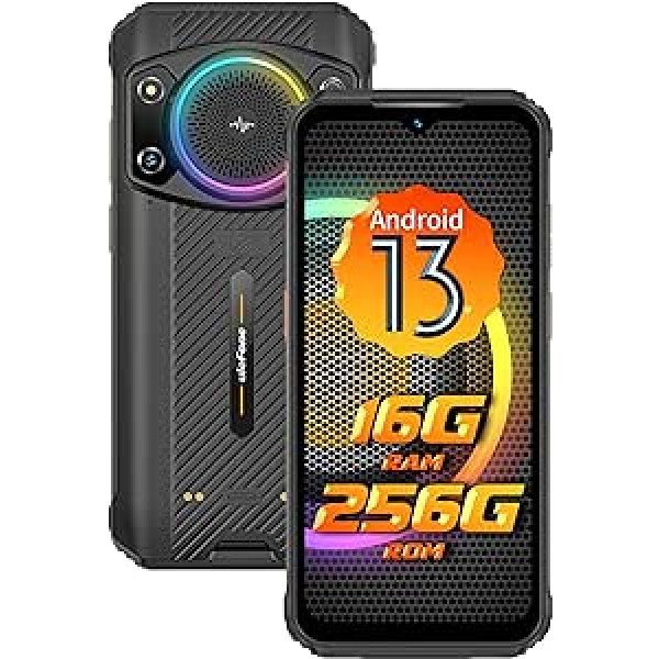 Ulefone Armor 21 Android 13 Outdoor viedtālrunis 16 GB + 256 GB ROM āra mobilais tālrunis bez līguma 9600 mAh Akumulatora displejs 6,58 collu kamera 64MP + 24MP + 16MP Dual SIM IP68 viedtālrunis 2024 NFC