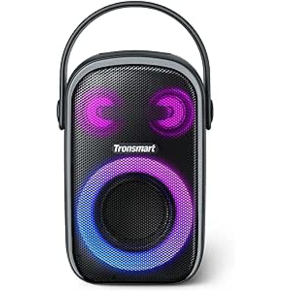 Tronsmart Halo 100 Bluetooth skaļrunis, 60 W pārnēsājama Bluetooth mūzikas kaste ar LED, IPX6 ūdensizturīgs, 18 stundu akumulators, stereo skaņa, barošanas banka un lietotne, brīvroku funkcija, āra skaļrunis ballītēm