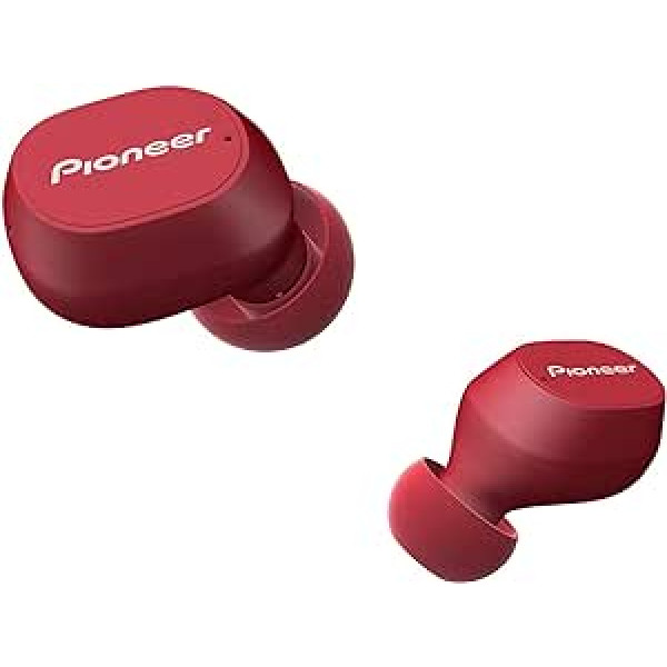 Pioneer C5 True bezvadu austiņas (5 stundu atskaņošana, ātrās uzlādes funkcija, apkārtējās vides aizsardzības IPX5 ūdens aizsardzība) sarkanas, viens izmērs