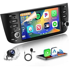 2G + 64G Android 13 automašīnas radio, kas paredzēts Fiat Punto (2010-2016) Linea (2012-2015) bezvadu CarPlay Android automašīna, 6,2 collu automašīnas radio ar ekrāna displeju Bluetooth GPS WiFi FM RDS atpakaļgaitas kamera