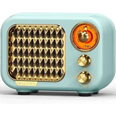 Tendak FM Retro radio ar Bluetooth 5.1, Nostalgia Radio Small ar 1000 mAh uzlādējamu akumulatoru, mazs radio Mini Radio Retro, tranzistoru radio atbalsta USB/Aux/TF/funkciju