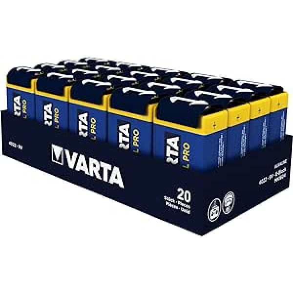 Varta 4022 rūpnieciskais sārma bloks LR61 akumulators, 9V (20. iepakojumā)