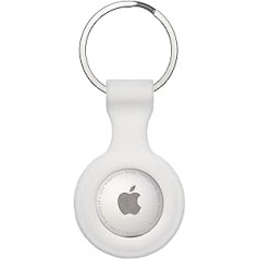 AirTag aizsargmaciņš Apple AirTag GPS Tracker Bluetooth atslēgu piekariņai silikona futrālis ar atslēgu piekariņu, atslēgām, somām, bagāžai, velosipēdiem, suņa un kaķa kaklasiksnu, skrāpējumiem izturīgs, triecienizturīgs, balts