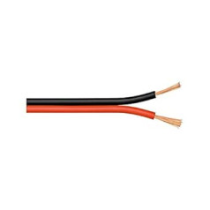 Goobay 56705 Loudspeaker Cable 2 x 1 mm² CCA Stranded / Speaker Cable / Audio Cable / Audio Cable / Subwoofer Cable / Red / Black / 100 m