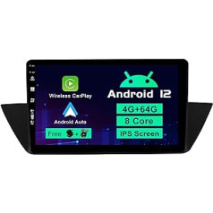 SXAUTO Android 12 IPS automašīnas radio priekš BMW X1 E84 (2009-2015) - Iebūvēts Carplay/Android Car/DSP - LED kamera + MIC - 4G + 64G - DAB 360-CAM Stūres vadība Fast Boot WiFi AHD - 2 DIN 10.1 collu