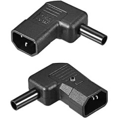 Sourcingmap AC110–250 V 10 A mannlich IEC320 C14 Netzsteckdose Adapter Buchse Stecker rechtwinklig 2 Stück