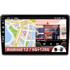 10 collu 2 Din Android 12 automašīnas radio atpakaļgaitas kamera un mikrofons bez maksas atbalsta stūres vadību / Carplay / Android Car / DSP / RDS/WiFi / DAB/BT/GPS (6G + 128G)