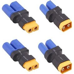 2 Pairs XT60 Male Female Plug Connector to EC5 Male Female Connector Conversion Adapter (2 Pairs)