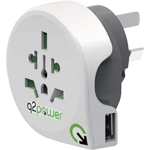 Q2 Jauda | Pasaule uz Austrāliju USB | Universal-Reiseadapter ar Erdungsstecker | Kid Safe Stoßschutz | 100V-1000W / 250V-2500W