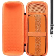 Aenllosi Hard Case for Sony SRS-XE200 Portable Wireless Bluetooth Speaker, Only Bag (Black + Orange)