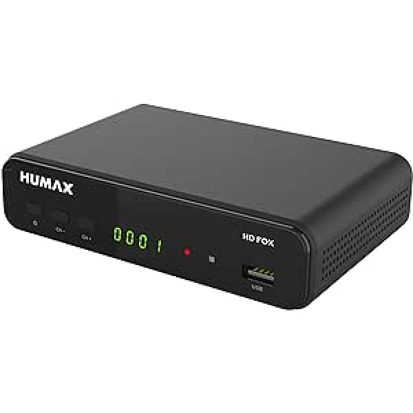 Humax Digital HD Fox Digital HD satelīta uztvērējs 1080P digitālais HDTV satelīta uztvērējs ar 12 V barošanas avotu Camping Astra iepriekš instalēts HDMI, SCART, DVB-S/S2 PVR gatavs