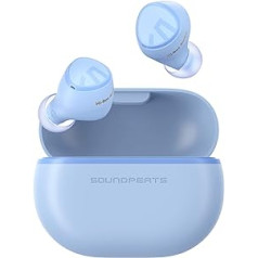 SoundPEATS Mini HS Bluetooth 5.3 austiņas, augstas izšķirtspējas audio ar LDAC bezvadu austiņām, AI mikrofons ar trokšņu slāpēšanu, vairāku punktu savienojums, 36 stundas, HiFi stereo skaņa, violeta