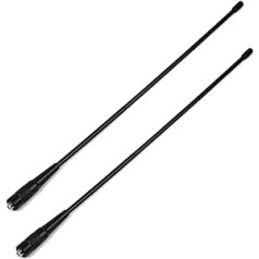 TWAYRDIO SMA Female FM UHF Antenna 70 cm 2 m Amateur Radio High Gain Whip Soft Flexible Antenna for Baofeng Radio UV-82 UV-5R BF-888s / Walkie Talkie (Pack of 2)