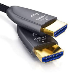 CSL - HDMI Cable 2.1 Fibre Optic - 8K 120Hz - 4k 240Hz - 15m Optical Cable - HDR10+ - 3D eARC CEC - HDCP 2.3 - HDMI Cable Ultra High Speed - Gold-Plated Contacts - Fibre Optic Cable Aluminium