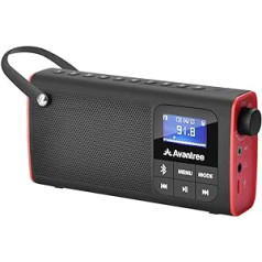 Avantree SP850 pārnēsājams FM radio, 3-in-1 mazs mini radio ar Bluetooth skaļruni, SD karte, MP3 atskaņotājs, ar uzlādējamu akumulatoru, automātiskā skenēšanas taupīšana, LED displejs, darbojas ar akumulatoru