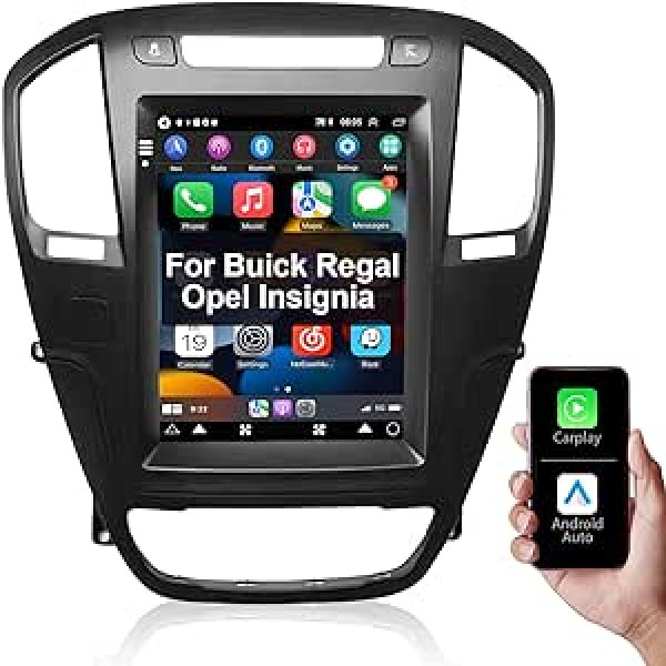 Podofo Carplay auto radio priekš Buick Regal 2008-2013/Opel Insignia 2008-2013, Android 2G+32G HiFi, 9,7 collu skārienekrāns Android auto GPS navigācija WiFi Bluetooth FM RDS radio USB automašīnas stereo atskaņotājs