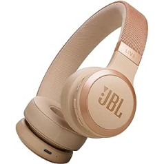 JBL Live 670 NC — Bluetooth uzliekamās austiņas ar adaptīvu trokšņu slāpēšanu — bezvadu austiņas Signature Sound un Balss Assistant — ilgstoša mūzikas baudīšana līdz 65 stundām — smilšakmens