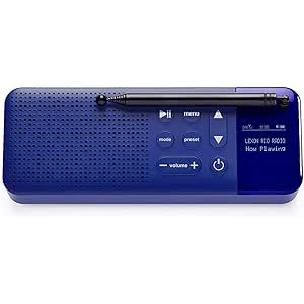 Lexon Rio Radio Dab+ un FM, Bluetooth skaļrunis 3 W, akumulatora darbības laiks 3 stundas (tumši zils)