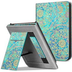 Fintie Case for Pocketbook Touch HD 3/Touch Lux 5/Touch Lux 4/Basic Lux 4/Basic Lux 3/Basic Lux 2/Color E-Reader - Kickstand Case with Card Slot, Hand Strap and Auto Wake/Sleep, Jade