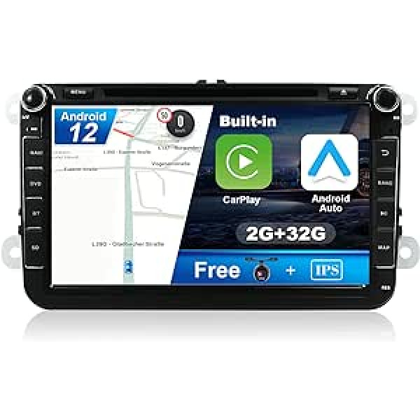 JOYX Android 12 Autoradio Passt für VW Passat/Golf/Skoda/Seat - GPS 2 Din - Rückfahrkamera Canbus KOSTENLOS - 2G+32G - 8 Zoll - Unterstützen DAB+ Lenkradsteuerung 4G WiFi Bluetooth Mirrorlink Carplay