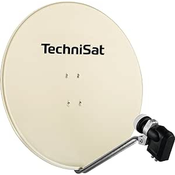 TechniSat SATMAN 850 PLUS - Satellitenschüssel ar LNB (85 cm Sat Anlage ar Masthalterung und 40mm Universal-Quattro-LNB, Multischalter wird benötigt) bēšs