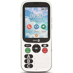 Doro 780X 4G GSM ļoti vienkārša darbība ar tikai trim lielām tiešās sastādīšanas pogām, Bluetooth, avārijas zvana poga, GPS, Wi-Fi, IP54 ūdensizturīgs, melns/balts, 380474