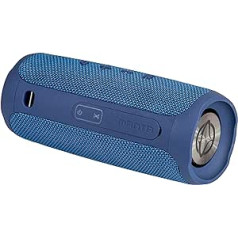 Manta pārnēsājamais Bluetooth skaļrunis 2 x 5 W - IPX4 ūdensizturīgs - Boombox FM/USB/Micro SD karte/AUX-in - Brīvroku komplekts - Super Bass - Zils - SPK130GO-BL