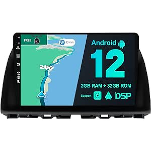 BXLIYER Android 12 IPS automašīnas radio, kas piemērots Mazda CX-5 (2013-2016) - Iebūvēta CarPlay Android automašīna - Bezmaksas atpakaļgaitas kamera - 2G + 32G - 10,1 collas 2 Din - DAB stūres vadība Fast Boot WiFi BT5.0