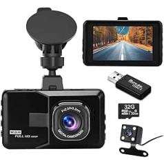 Podazz Dash Cam priekšējais un aizmugurējais 1080P 3