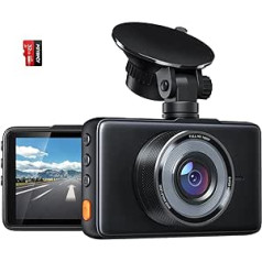 Bebinca Dash Cam Car FHD 1920 x 1080P pilnkrāsu ar WDR nakts redzamību, 170° platleņķis, G-sensors, parkošanās monitors, cilpas ierakstīšana, avārijas bloķēšana, kustības sensors, priekšējo lukturu brīdinājums (priekšā)